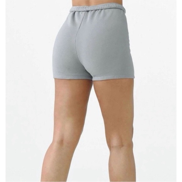 JOAH BROWN Gray Terry Fitted Sweat Shorts Drawstring Waist Size XS/S or S/M New - Picture 6 of 12